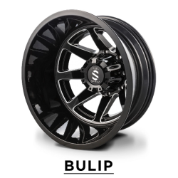 Buy (Set of 6) Dually Wheels Bulip - Gloss Black Milled,20x8.25,8x200 DW-Bulip at FitWheelswholesale