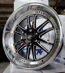 (set of 4) Infamous Racing 22x9 & 22x11 6x139.7  Staggered Milled/ Diamond Machined Lip